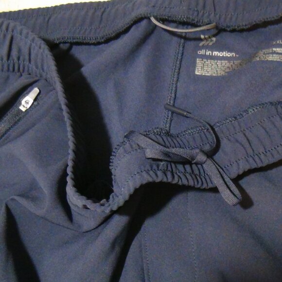 All In Motion Mens Nylon Thin Stretch Jogger Pants Utility Pockets Navy Blue XXL - Picture 2 of 11